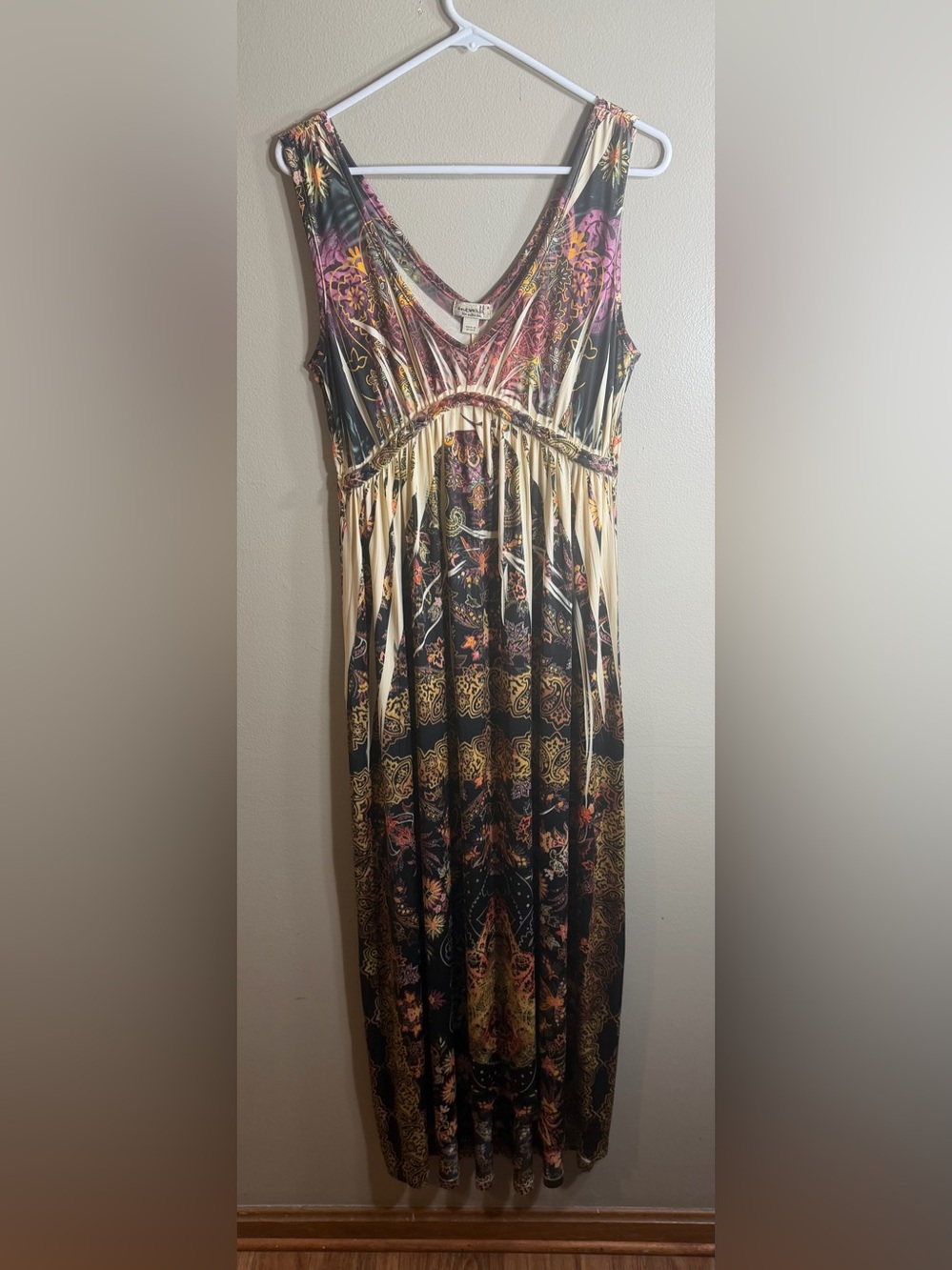 One World Live and Let Live Boho Maxi Dress M